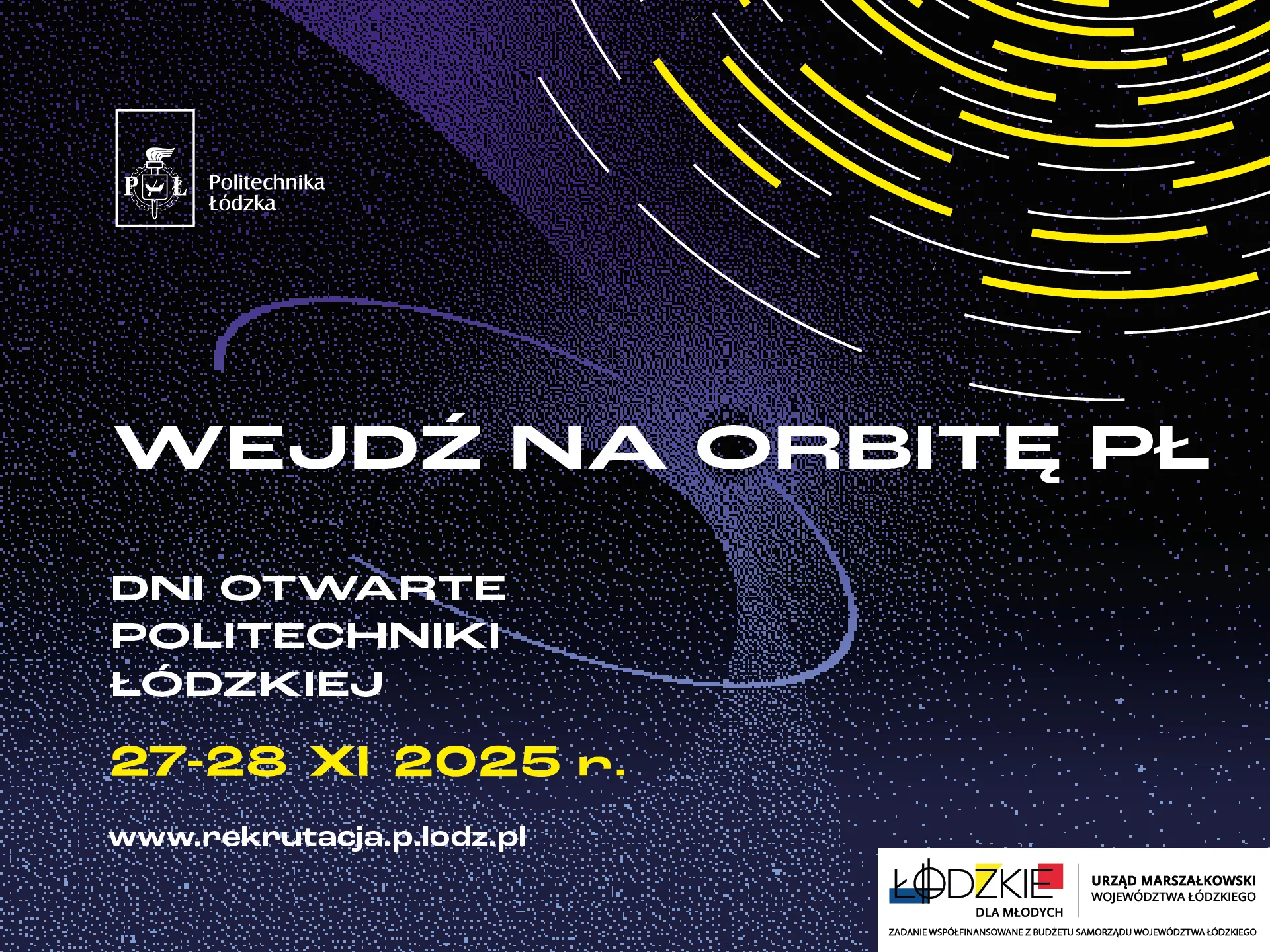 Grafika promująca Dzień Otwarty PŁ.